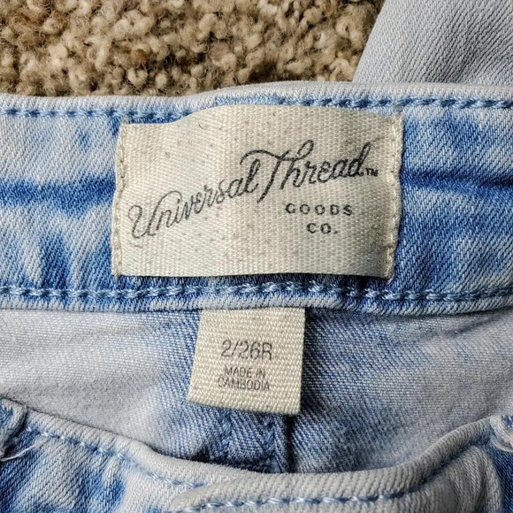 Universal Thread High Rise Skinny Jeans Women's Size 2/26R NWOT Light Acid Wash - Picture 4 of 16